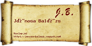 Jánosa Balázs névjegykártya